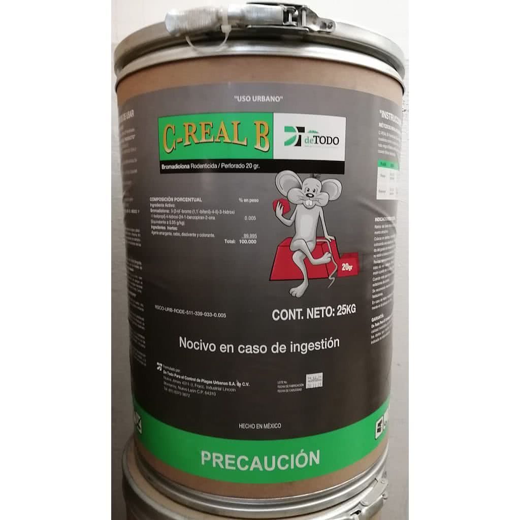 C-REAL B PARAF PERFORADO BLOCK 20 g Bromadiolona 25 kg