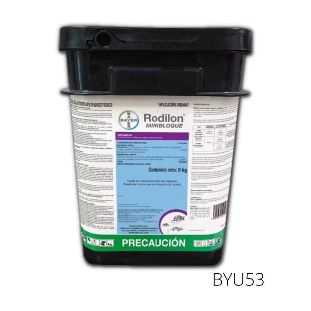 Rodilon Minibloque Urbano Difetialona 0.0025  9 Kg Rodenticida