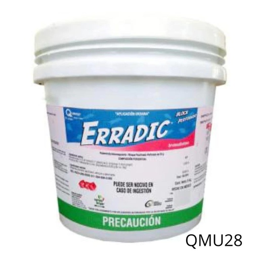 [QMU28] ERRADIC BLOCK PARAFINADO PERFORADO
 Bromadiolona 0.005% 5 kg
